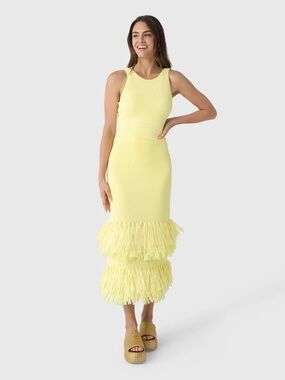 princess polly baby blue dress Aje | Dresses | Aje Rushes Raffia Knit Midi Dress In Deep Fuschia Pink Size  Small